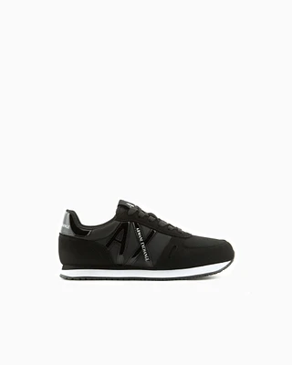 Armani Exchange - Microfiber sneakers with logo, Woman, Black, Size: