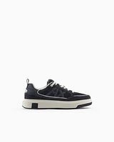 Armani Exchange -  Mesh sneakers with logo on the side, Man, Navy Blue, Size: