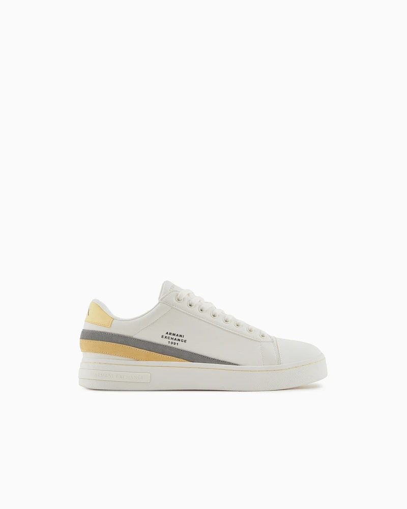 Armani Exchange - Sneakers with contrasting details on the back, Man, Yellow, Size: