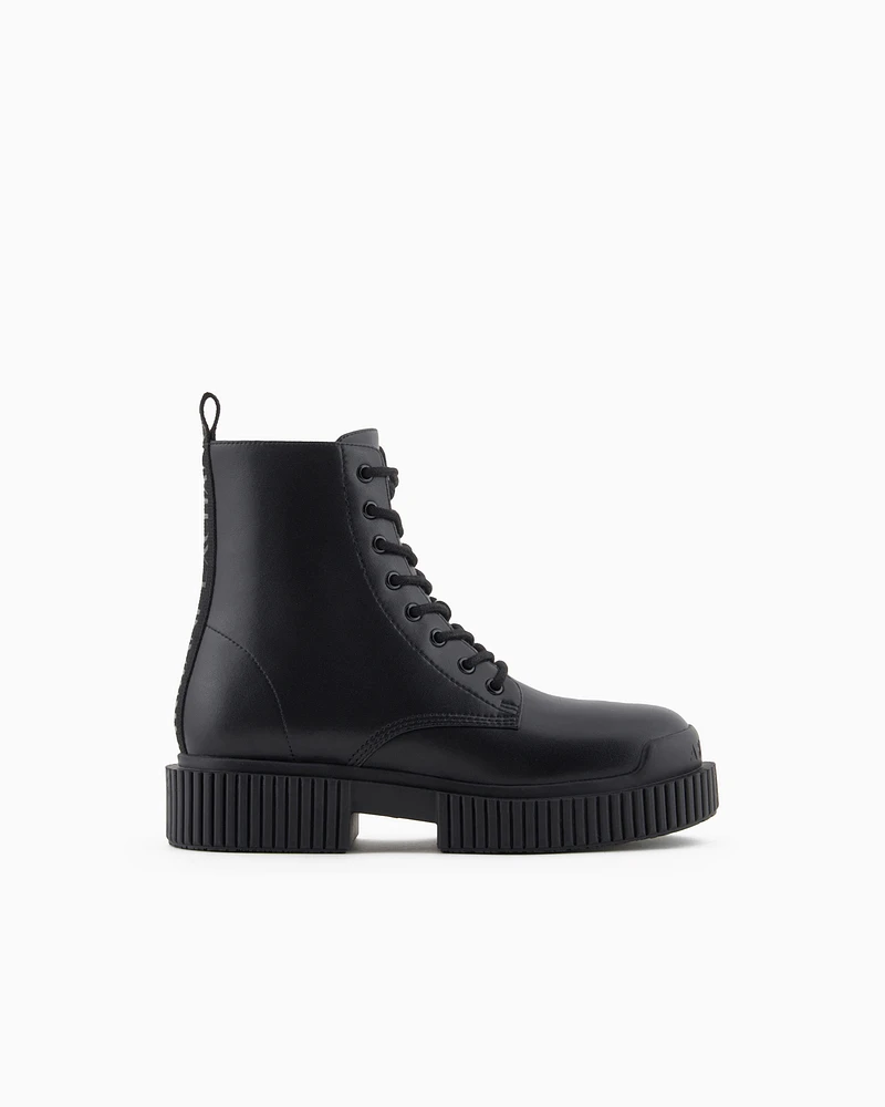 Armani Exchange - Real leather amphibians, Woman, Black, Size: