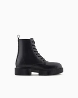 Armani Exchange - Real leather amphibians, Woman, Black, Size: