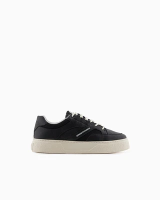 Armani Exchange - Oversized leather sneakers, Man, Black, Size: