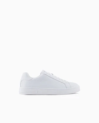Armani Exchange - Leather sneakers with logo on the sole, Man, White, Size: