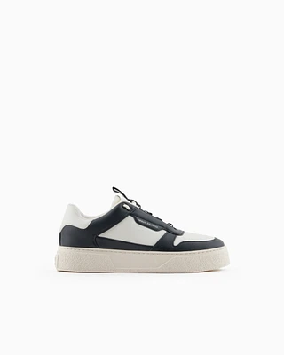Armani Exchange - Sneakers eco-leather with elastic laces, Man, White, Size:
