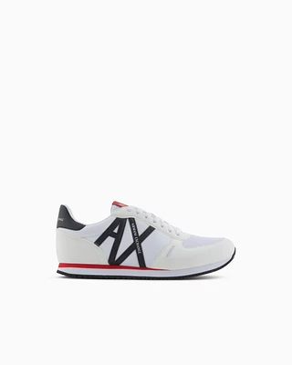 Armani Exchange - Sneakers eco-suede, mesh and nylon, Man, White, Size: