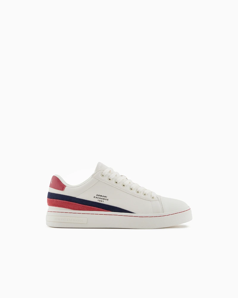 Armani Exchange - Sneakers with contrasting details on the back, Man, Red, Size: