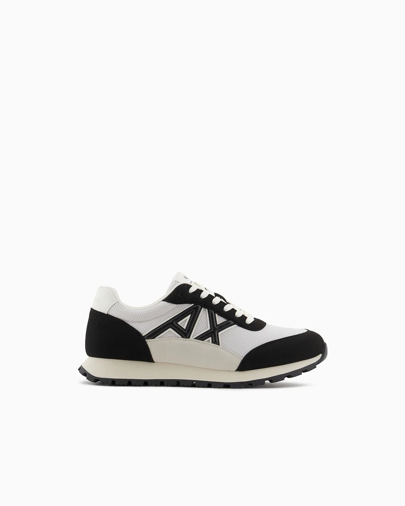 Armani Exchange - Sneakers eco-suede, mesh and nylon, Man, White, Size: