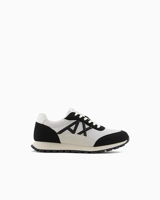 Armani Exchange - Sneakers eco-suede, mesh and nylon, Man, White, Size:
