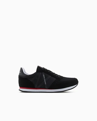 Armani Exchange - Sneakers eco-suede, mesh and nylon, Man, Black, Size:
