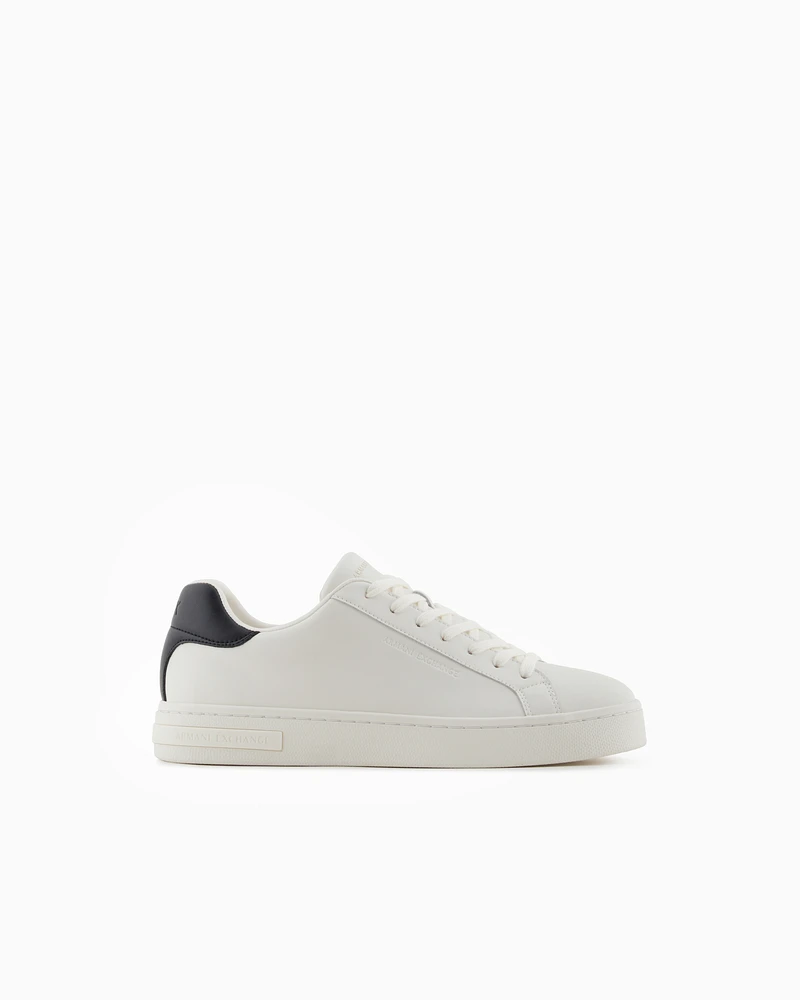 Armani Exchange - Leather sneakers with logo on the sole, Man, Two-tone, Size: