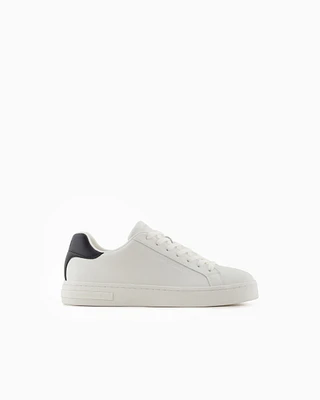 Armani Exchange - Leather sneakers with logo on the sole, Man, Two-tone, Size: