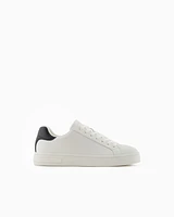 Armani Exchange - Leather sneakers with logo on the sole, Man, Two-tone, Size: