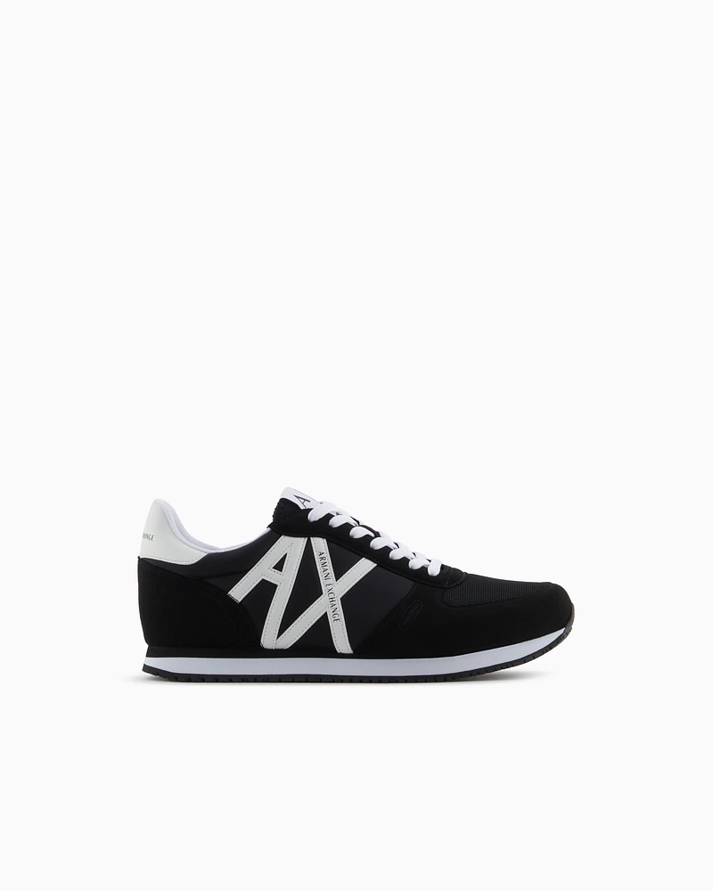 Armani Exchange - Sneakers eco-suede, mesh and nylon, Man, Black, Size:
