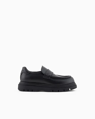 Armani Exchange - Genuine leather moccasins, Man, Black, Size: