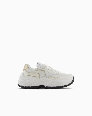 Armani Exchange - Chunky sneakers with contrasting inserts, Woman, White, Size: