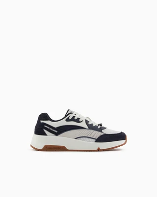 Armani Exchange - Oversized sneakers with contrasting inserts, Man, White, Size: