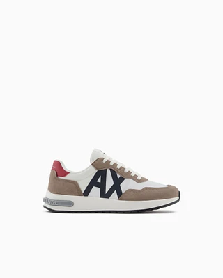 Armani Exchange - Sneakers with maxi logo, Man, Brown, Size: