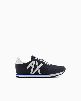 Armani Exchange - Sneakers eco-suede, mesh and nylon, Man, Navy Blue, Size: