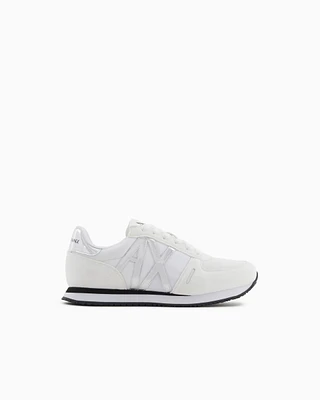Armani Exchange - Microfiber sneakers with logo, Woman, White, Size: