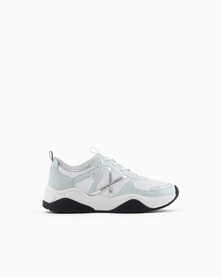 Armani Exchange - Chunky sneakers with logo, Woman, Light Blue, Size: