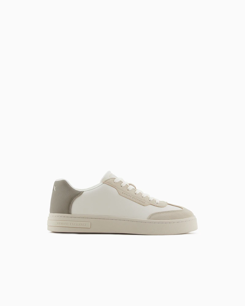 Armani Exchange - Sneakers with contrasting inserts, Man, Beige, Size: