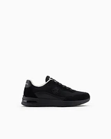 Armani Exchange - Mesh sneakers with rubber logo, Man, Black, Size: