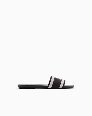 Armani Exchange - Slippers with contrasting band and logo, Woman, Black, Size: