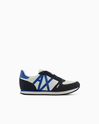 Armani Exchange - Sneakers eco-suede, mesh and nylon, Man, Navy_blue, Size:
