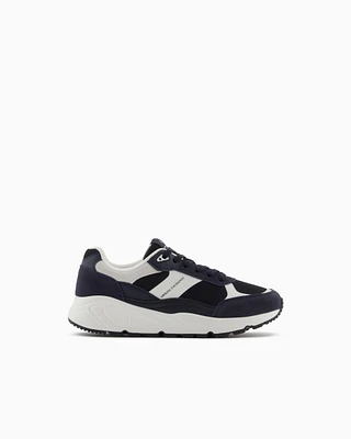 Armani Exchange - Oversized sneakers with contrasting inserts, Man, Black, Size: