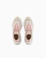 Armani Exchange - Chunky sneakers with contrasting inserts, Woman, Pink, Size: