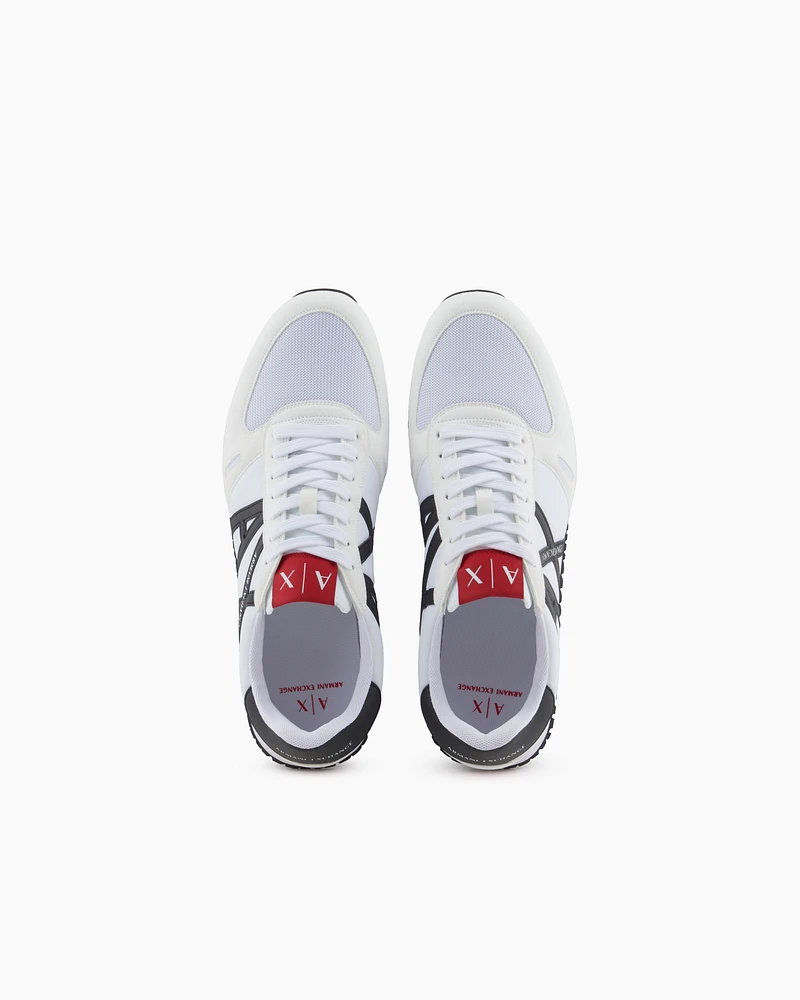 Armani Exchange - Sneakers eco-suede, mesh and nylon, Man, White, Size: