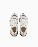 Armani Exchange - Mesh sneakers with oversized sole, Man, White, Size: