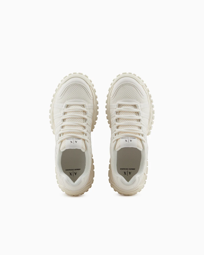 Armani Exchange -  Sneakers with stitching, Man, White, Size: