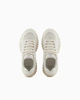 Armani Exchange -  Sneakers with stitching, Man, White, Size: