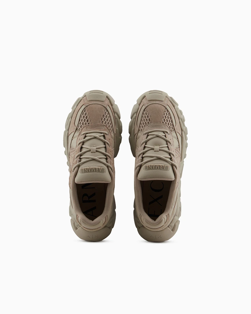 Armani Exchange - Sneakers with oversized sole, Man, Brown, Size: