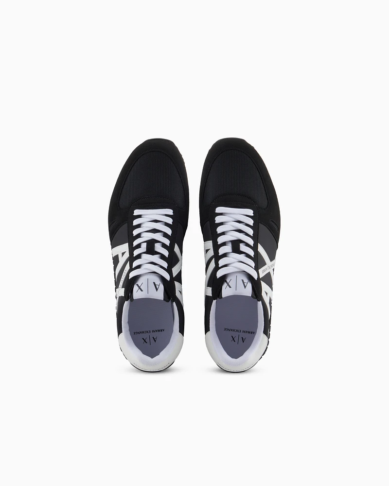 Armani Exchange - Sneakers eco-suede, mesh and nylon, Man, Black, Size: