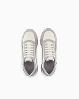 Armani Exchange - Suede sneakers with mesh inserts, Man, Grey, Size: