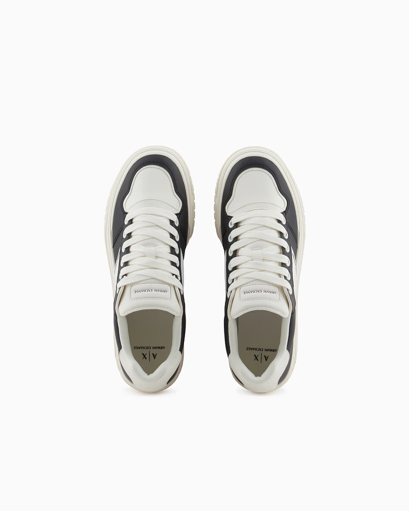 Armani Exchange - Sneakers with contrasting side band, Man, Black, Size: