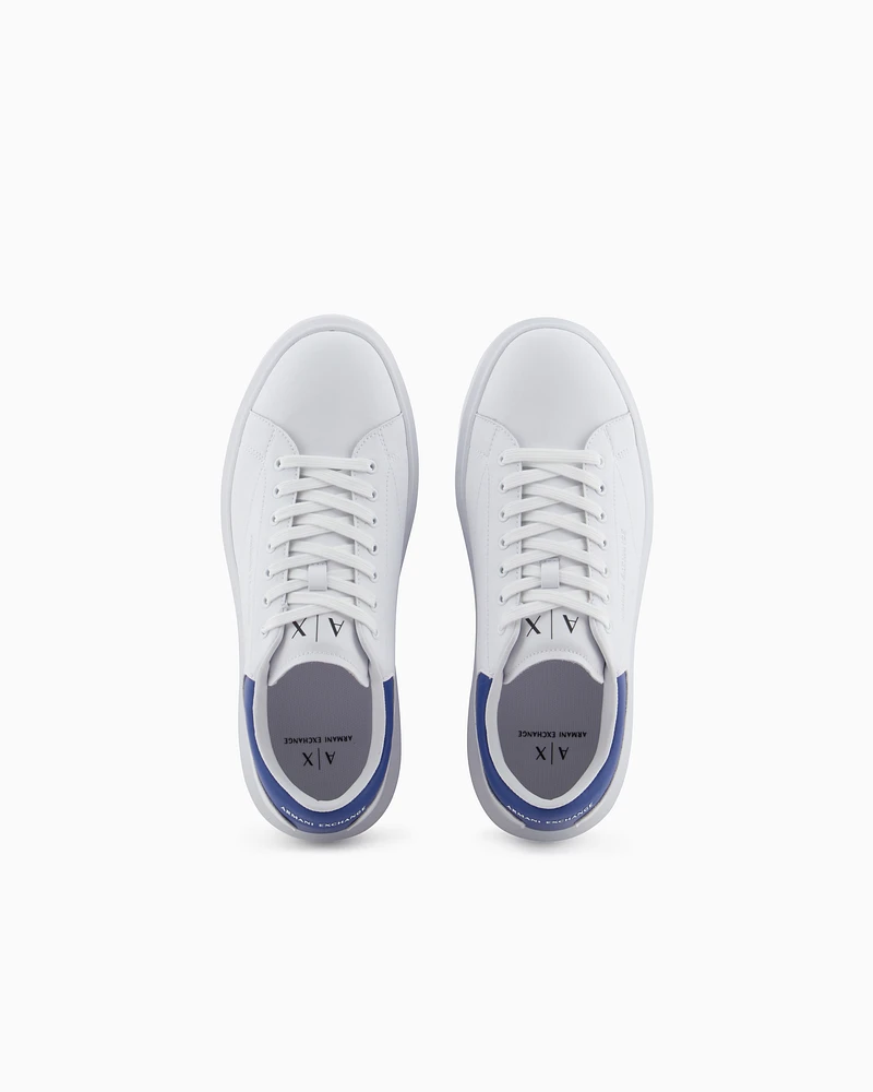 Armani Exchange - Leather sneakers, Man, Blue, Size: 8