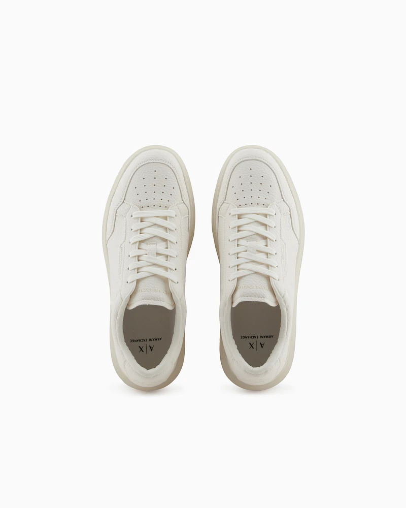 Armani Exchange - Basic sneakers with stitching, Man, White, Size: