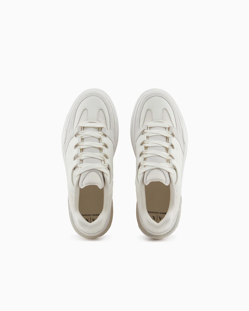 Armani Exchange - Oversized sneakers with contrasting inserts, Man, White, Size: