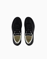 Armani Exchange - Mesh sneakers with rubber logo, Man, Black, Size: