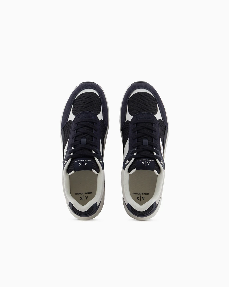 Armani Exchange - Oversized sneakers with contrasting inserts, Man, Black, Size: