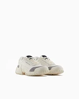 Armani Exchange - Two-tone sneakers with grip sole, Man, White, Size: