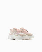 Armani Exchange - Chunky sneakers with contrasting inserts, Woman, Pink, Size: