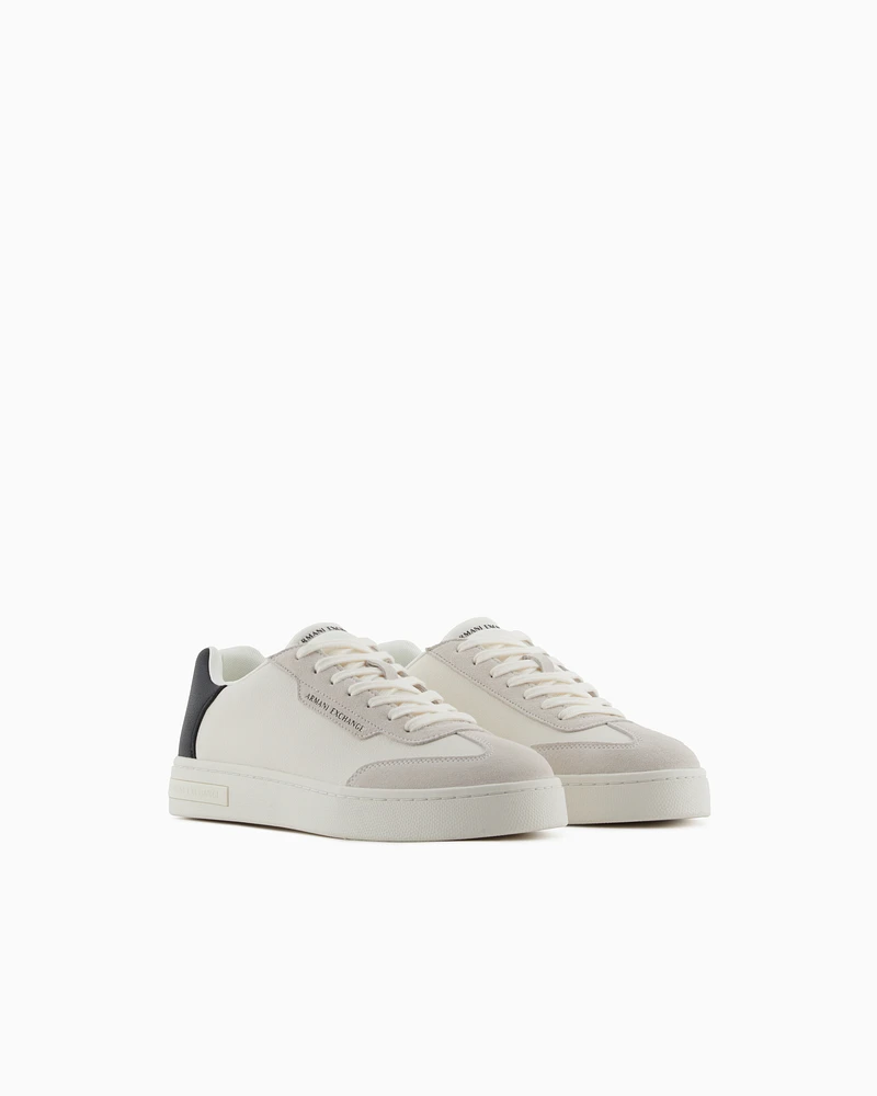 Armani Exchange - Sneakers with contrasting inserts, Man, White, Size: