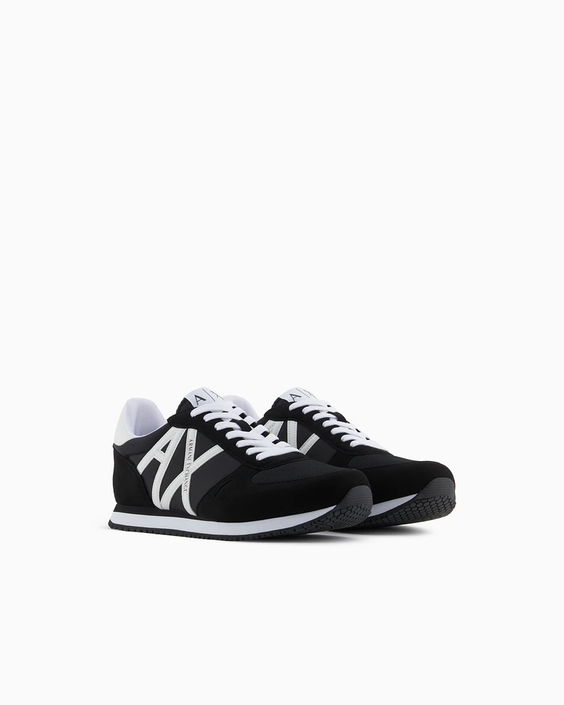 Armani Exchange - Sneakers eco-suede, mesh and nylon, Man, Black, Size: