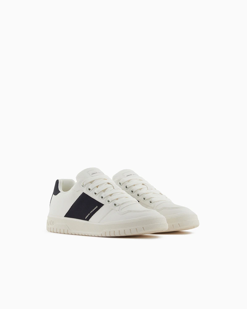 Armani Exchange - Sneakers with contrasting side band, Man, White, Size:
