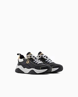Armani Exchange - Leather sneakers with logo application, Woman, Black, Size:
