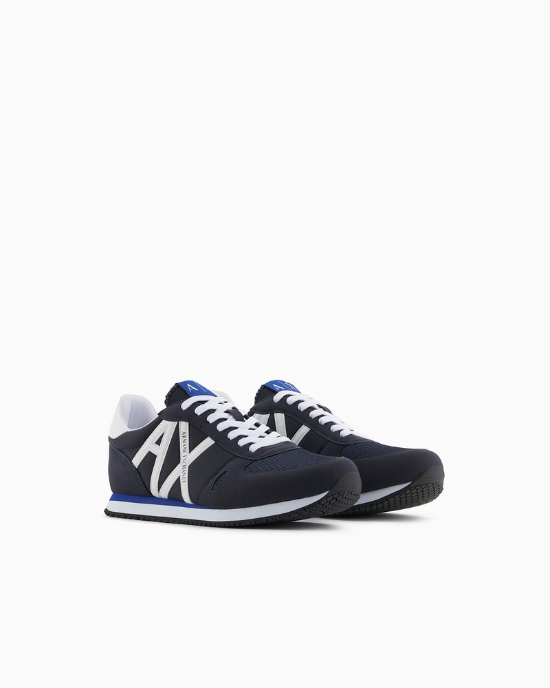 Armani Exchange - Sneakers eco-suede, mesh and nylon, Man, Navy Blue, Size: